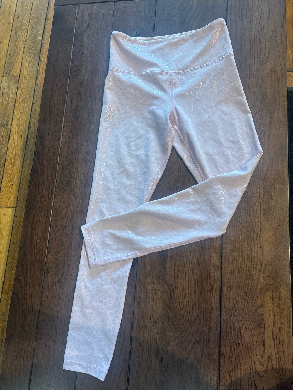 ZYIA Light Pink Shimmer Leopard woman’s Leggings